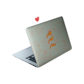 Hand-drawn illustration of three kittens on a laptop skin, showing a sleepy kitten, an alert kitten, and a kitten sending love.
