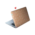 All-over pattern of various cat face expressions on a matte laptop skin, featuring sleepy, happy, and grumpy cats.